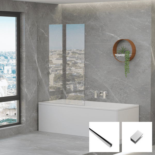 10mm Frameless Fixed Bath Screen V10-B-F - Chrome