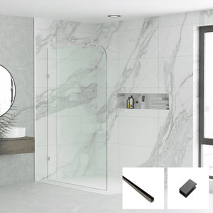 Milano Series Radius Walk In Panel M-R - Gun Metal