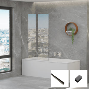 10mm Frameless Fixed Bath Screen V10-B-F - Gun Metal