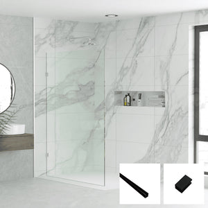 Gem Series Clear Walk In Panel G-FP - Black