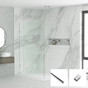 Gem Series Clear Walk In Panel G-FP - Chrome