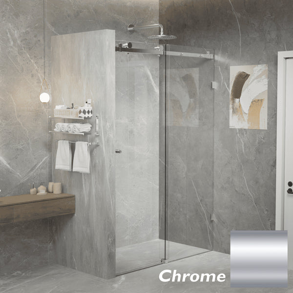 Violet 10 10mm Frameless Sliding Screen Front only V10-S - Chrome
