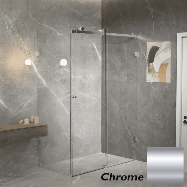 Violet 10 10mm Frameless Sliding Screen Front & Return V10-S / V10-S-R - Chrome