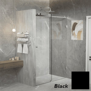Violet 10 10mm Frameless Sliding Screen Front only V10-S - Black