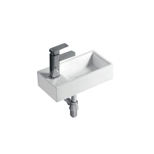 ZENMO Basins WB4020W/L MINI Wall Hung Basin with Brackets - LH Tap Hole 400x200x105MM