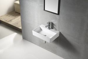 ZENMO Basins WB5136W ACQUA Wall Hung Basin with Brackets 510x360x120MM
