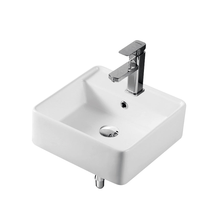 WB4014W COCO Wall Hung Basin with Brackets 410x410x150MM