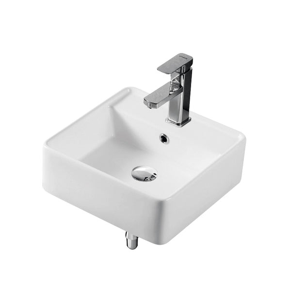 WB4014W COCO Wall Hung Basin with Brackets 410x410x150MM