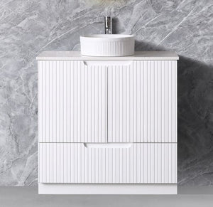 Avia Vanities WH56+SK56-750WM Duplex Collection (Floor Standing) 750mm - Matt White Single Bowl