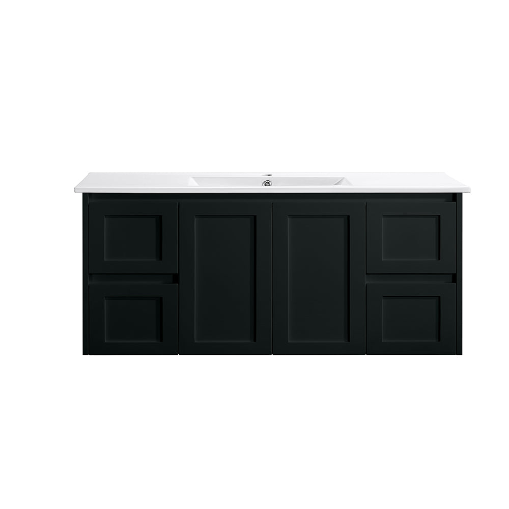 WH76-1200WBM Luna Collection Vanity 1200mm - Matt Black Single Bowl / Double Bowls