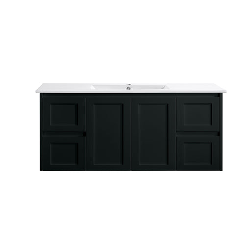 WH76-1200WBM Luna Collection Vanity 1200mm - Matt Black Single Bowl / Double Bowls