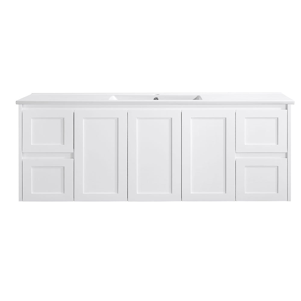 WH76-1500W Luna Collection Vanity 1500mm - Gloss White Single Bowl / Double Bowls