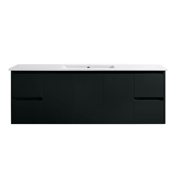 WH8027-1500WBM Willow Collection Vanity 1500mm - Matt Black Single Bowl / Double Bowls
