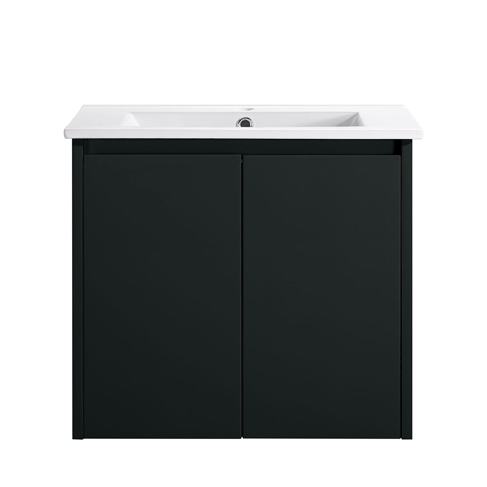 WH8027-600WBM Willow Collection Vanity 600mm - Matt Black Single Bowl