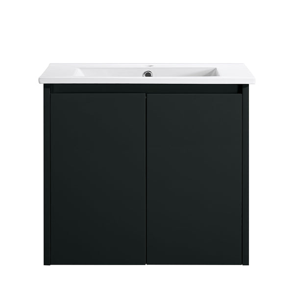 WH8027-600WBM Willow Collection Vanity 600mm - Matt Black Single Bowl