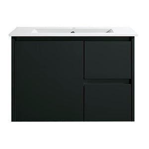 WH8027-750WBM Willow Collection Vanity 750mm - Matt Black Single Bowl