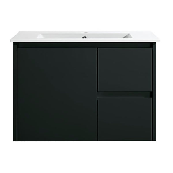 WH8027-750WBM Willow Collection Vanity 750mm - Matt Black Single Bowl
