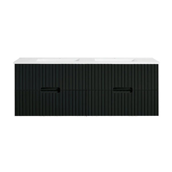 WH86-1500DWBM Elena Collection Vanity 1500mm - Matt Black Double Bowls
