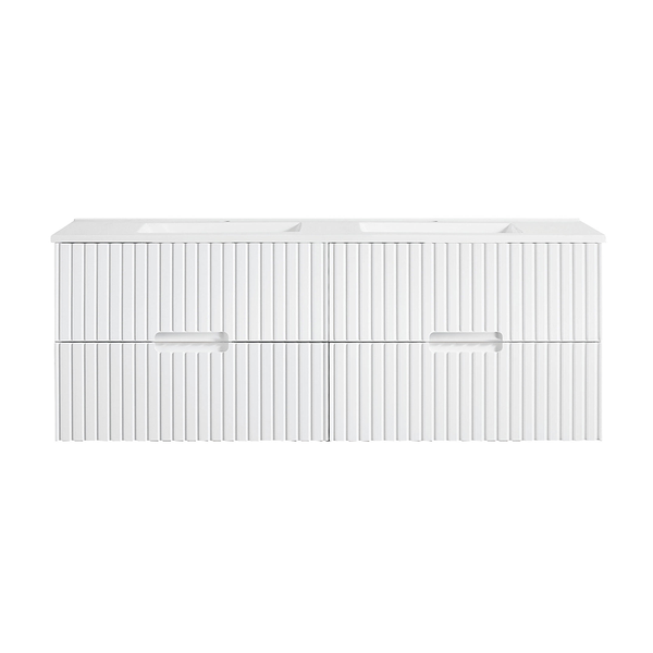 WH86-1500DWM Elena Collection Vanity 1500mm - Matt White Double Bowls