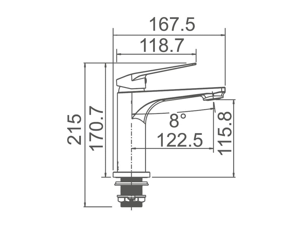 WT 1101BK NOIR Basin Mixer Matt Black finish