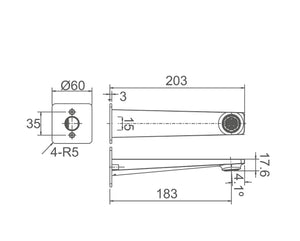 ZENMO Mixer Taps WT 118 EXON Bath Spout Chrome finish