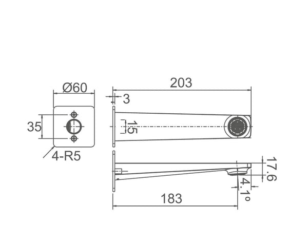 ZENMO Mixer Taps WT 118 EXON Bath Spout Chrome finish
