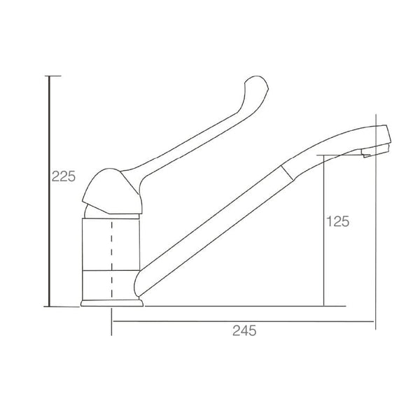 ZENMO Bathroom Accessories WT C101D MOBI Sink Mixer with Disabled Handle, 150mm Handle