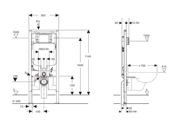 GBT-698-CC – GEBERIT Duofix Sigma 8 Concealed cistern (for wall hung pan)