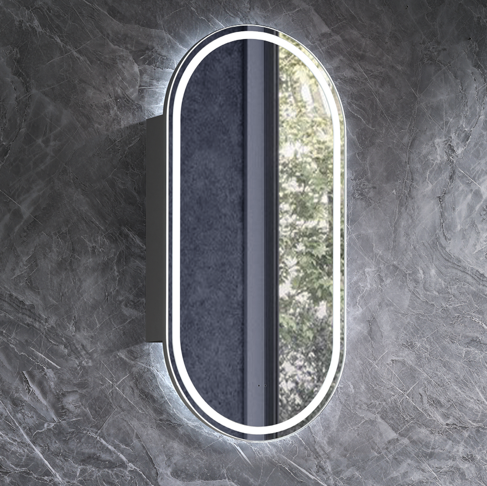 LED OSH-4590A8 LED Krystal Collection 450*900*115MM Natural Timber SHAVING CABINET