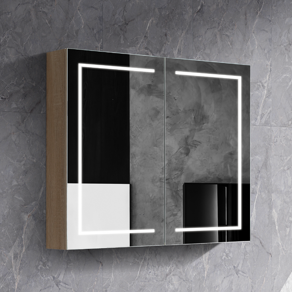 LED PSH-9075A8 Brighton LED Collection 900*750*150MM Natural Timber SHAVING CABINET