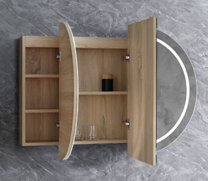 LED OSH-12075A8 Amber LED Collection 1200*750*145MM Natural Timber SHAVING CABINET