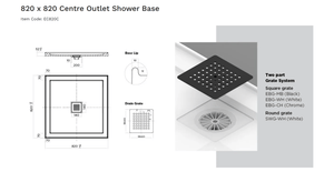 Oceano Showers Stonelite™ ECO EC820C 820x820MM Center Outlet