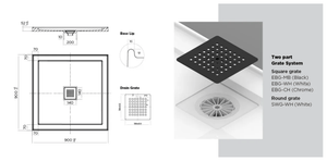 Oceano Showers Stonelite™ ECO EC900C 900x900MM Center Outlet