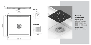 Oceano Showers Stonelite™ ECO EC1290C 1200x900MM Center Outlet
