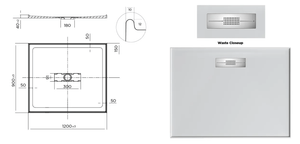 Oceano Showers Stonelite™ Elite EL1290C 1200x900MM Center Outlet