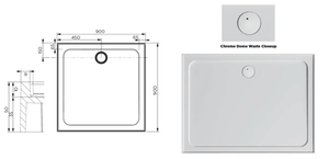 Oceano Showers SMC Louve SAM900 900x900MM Rear Outlet