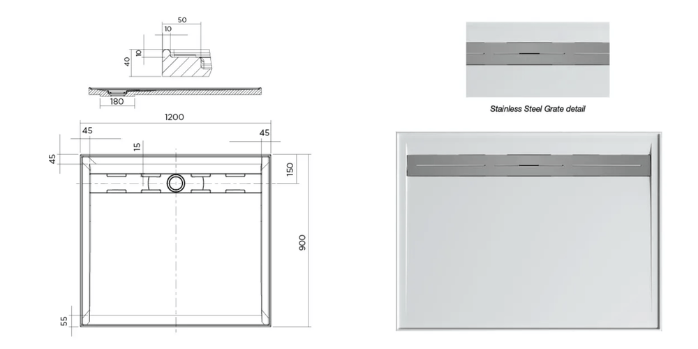 Stonelite™ Urban MKII 2UR1290R 1200x900MM Rear Outlet