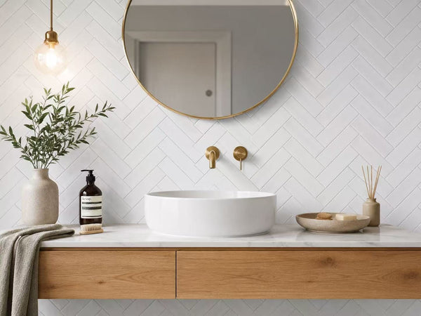 STI Tile Casablanca White Gloss Subway Tile 58X242mm