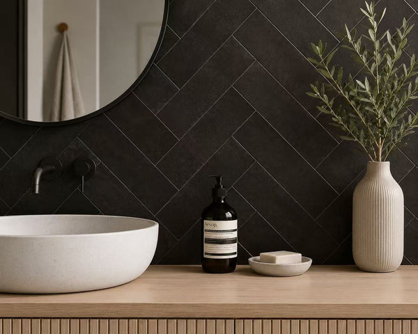 STI Tile Casablanca Black Gloss Subway Tile 58X242mm