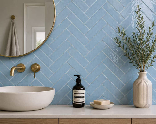 STI Tile Casablanca Baby Blue Gloss Subway Tile 58X242mm