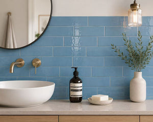 STI Tile Casablanca Sky Blue Gloss Subway Tile 58X242mm