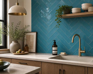 STI Tile Casablanca Turquoise Gloss Subway Tile 58X242mm