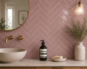 STI Tile Casablanca Pink Gloss Subway Tile 58X242mm