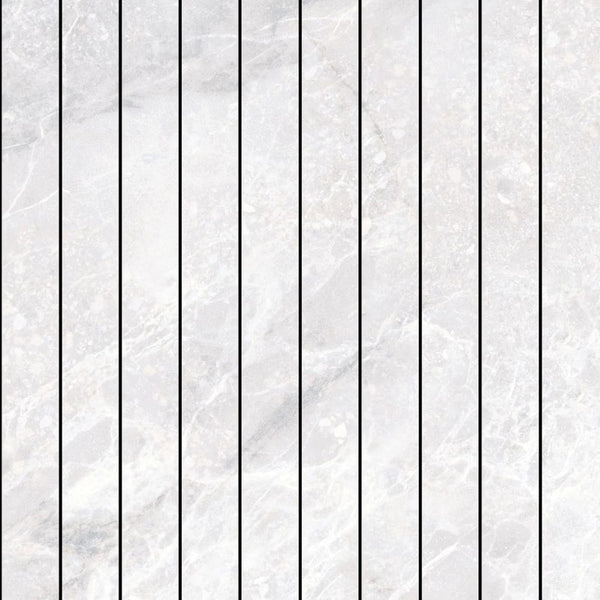 DSS Tile XIN0042 ALBA WHITE STRIP MOSAIC 28X298MM STRIPS 298X298MM M820H-M2