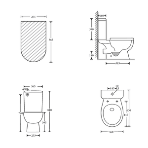 Noveen Toilets T6009P — YORK Rimless Toilet Suite