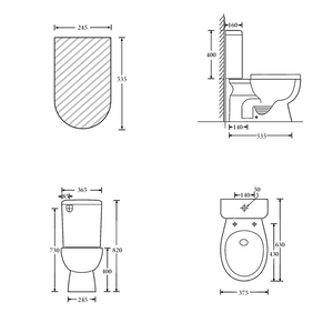 Noveen Toilets T6009S — YORK Close Couple Toilet Suite (Universal inlet)