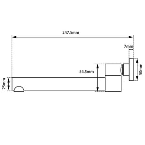 TSI Mixer Taps BUYG0004.BS ROUND BRUSHED BRASS BATHTUB/BASIN SWIVEL WALL SPOUT