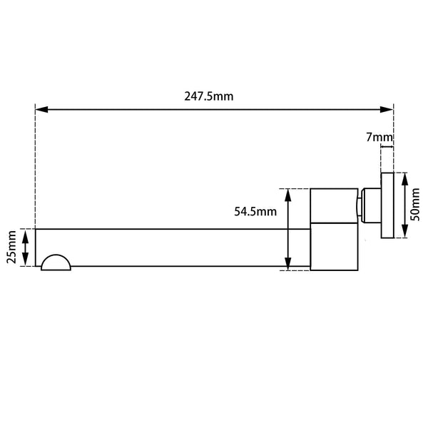 TSI Mixer Taps BUYG0004.BS ROUND BRUSHED BRASS BATHTUB/BASIN SWIVEL WALL SPOUT