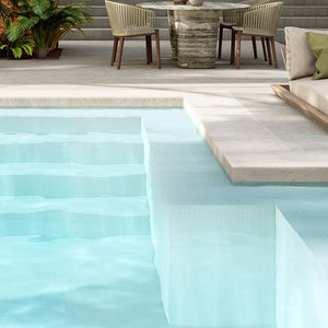 THEO DI Tile Alttoglass Fog Blanco 3000 Grip Pool Mosaic Tile 316x396mm