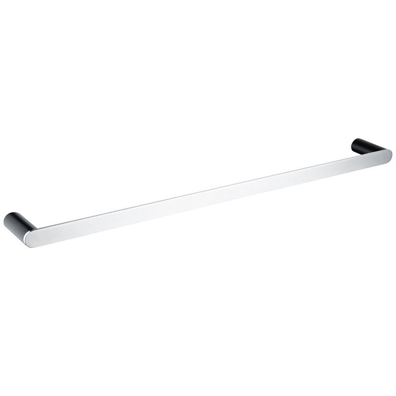 AR51-8.03 Esperia Matte Black & Chrome Single Towel Rail 800mm